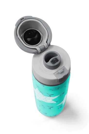Coral High Turkuaz Yıldız Desenli Pipetli ve Direkt İçim Çelik Termos 800 ml 38593 - 7