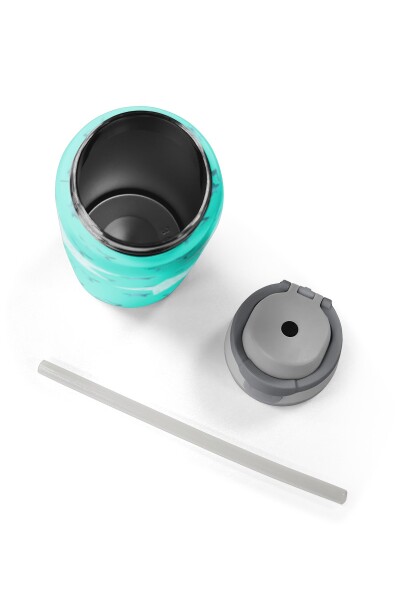 Coral High Turkuaz Yıldız Desenli Pipetli ve Direkt İçim Çelik Termos 800 ml 38593 - 8