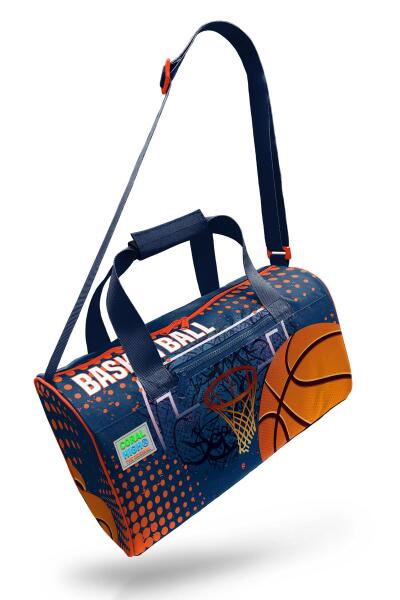 Coral High Turuncu Lacivert Basketbol Desenli Spor Çantası 27519 - 7