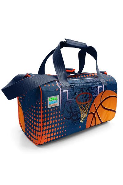 Coral High Turuncu Lacivert Basketbol Desenli Spor Çantası 27519 - 1