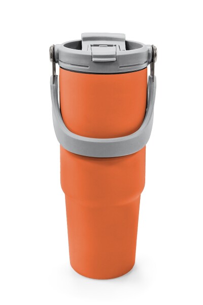 Coral High Turuncu Pipetli ve Direkt İçim Çelik Termos 900 ml 38757 - 7