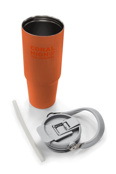 Coral High Turuncu Pipetli ve Direkt İçim Çelik Termos 900 ml 38757 - 8