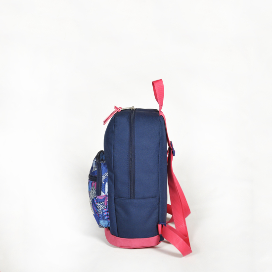 Coral High Lacivert Çiçek Desenli Üç Bölmeli Mini Sırt Çantası 14126 - 4