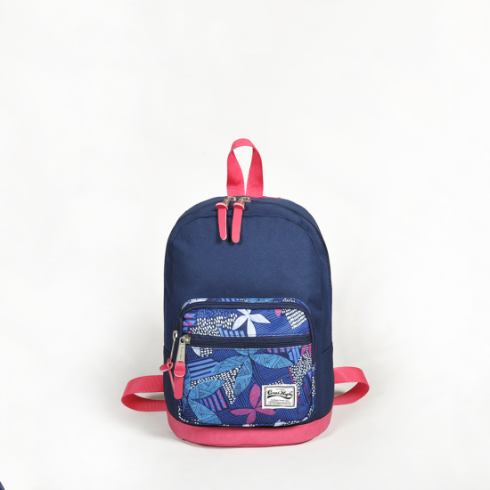 Coral High Lacivert Çiçek Desenli Üç Bölmeli Mini Sırt Çantası 14126 
