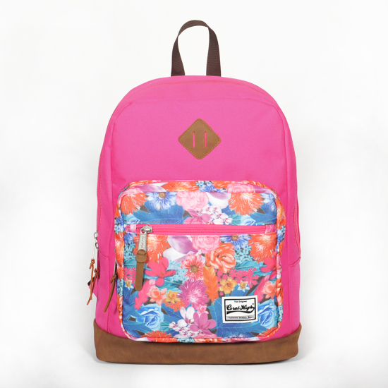 Coral High Pembe Desenli Üç Bölmeli Sırt Çantası 14111 