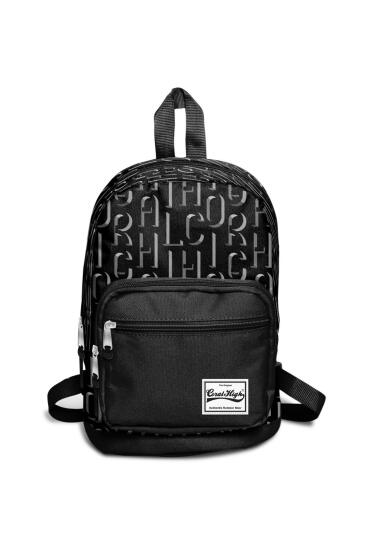 Coral High Üç Bölmeli Siyah Desenli Mini Sırt Çantası 14153 