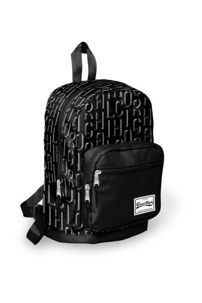 Coral High Üç Bölmeli Siyah Desenli Mini Sırt Çantası 14153 - 5