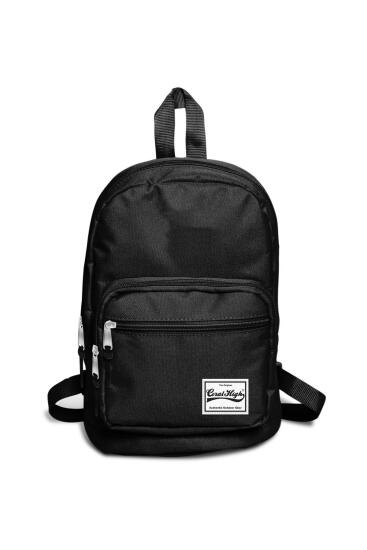Coral High Siyah Mini Üç Bölmeli Sırt Çantası 14150 
