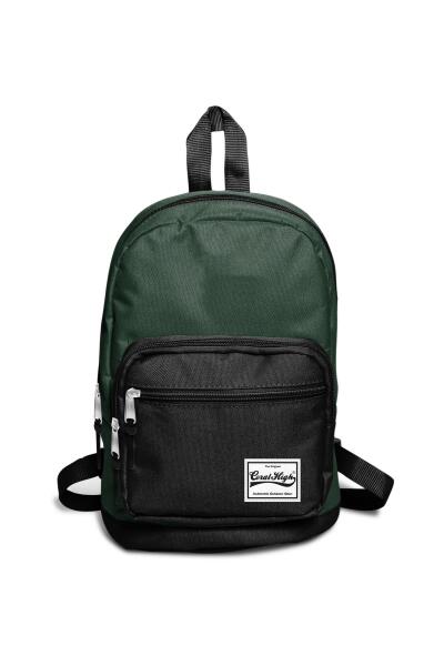 Coral High Üç Bölmeli Yeşil Siyah Mini Sırt Çantası 14151 - 1