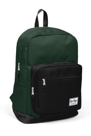 Coral High Yeşil Siyah Üç Bölmeli Sırt Çantası 14141 