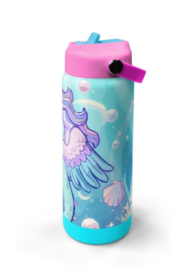 Coral High Unicorn Denizatı Desenli Katlanır Ağızlıklı Çelik Termos 650 ml 38338 - 4