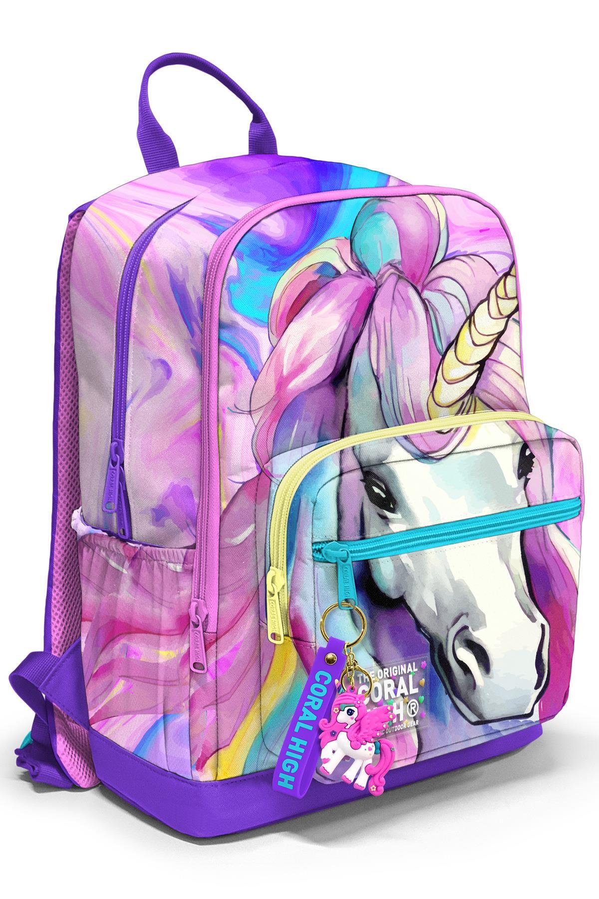 Coral High Unicorn Desenli Renkli Okul Sırt Çantası 23634