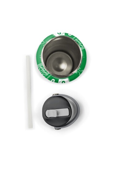 Coral High Yeşil Futbol Desenli Katlanır Ağızlıklı Çelik Termos 650 ml 38329 - 6