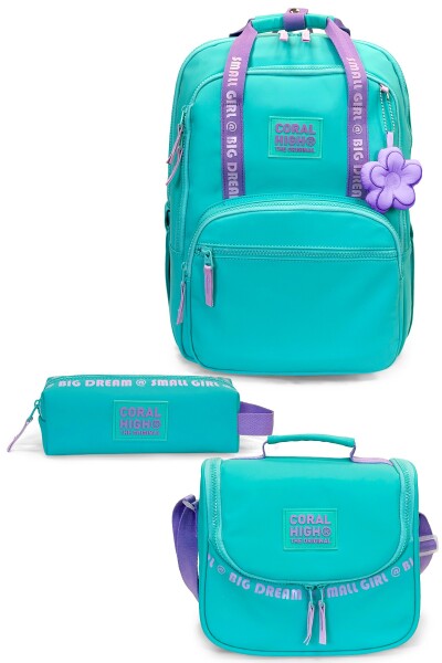 Coral High Yeşil Mor 3'lü Okul Çanta Seti SET0124402 - 1