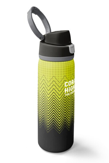 Coral High Yeşil Siyah Desenli Pipetli ve Direkt İçim Çelik Termos 800 ml 38588 - 2