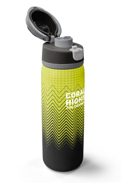 Coral High Yeşil Siyah Desenli Pipetli ve Direkt İçim Çelik Termos 800 ml 38588 - 3