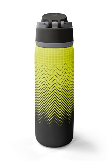Coral High Yeşil Siyah Desenli Pipetli ve Direkt İçim Çelik Termos 800 ml 38588 - 6