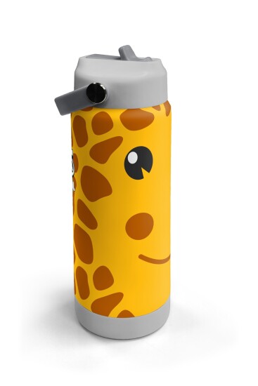 Coral High Zürafa Desenli Katlanır Ağızlıklı Çelik Termos 650 ml 38344 - 3