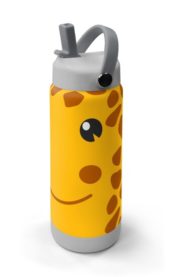 Coral High Zürafa Desenli Katlanır Ağızlıklı Çelik Termos 650 ml 38344 - 2