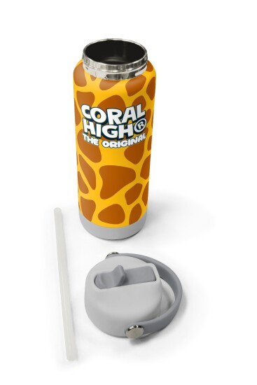 Coral High Zürafa Desenli Katlanır Ağızlıklı Çelik Termos 650 ml 38344 - 5