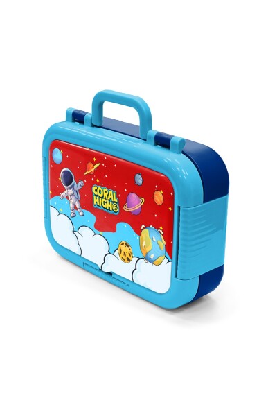 Coral High Kids Kırmızı Mavi Astronot Uzay Desenli Paslanmaz Çelik Beslenme Kabı 39145 - 4