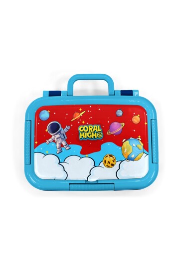 Coral High Kids Kırmızı Mavi Astronot Uzay Desenli Paslanmaz Çelik Beslenme Kabı 39145 - 5