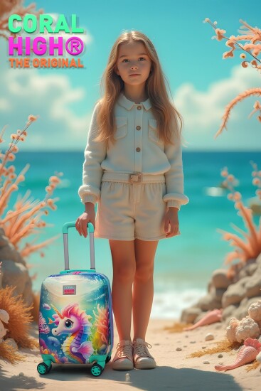 Coral High Kids DenizAtı Desenli Çocuk Valizi 16792 - 2