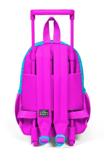 Minik Yuva Çekçekli Sırt Çantası Mavi Pembe Tavşan Desenli İki Bölmeli 24036 - 4