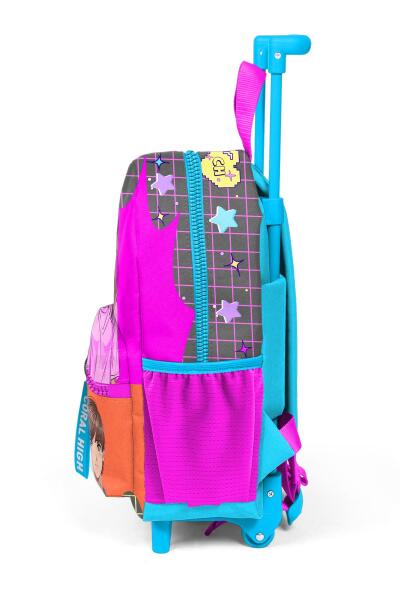 Minik Yuva Çekçekli Sırt Çantası Gri Mavi Pembe Anime Desenli İki Bölmeli 24037 - 6