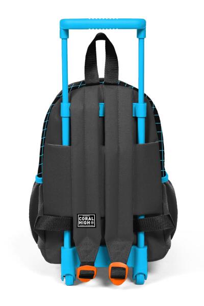 Minik Yuva Çekçekli Sırt Çantası Gri Turuncu Gamer Desenli İki Bölmeli 24046 - 4