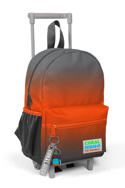 Minik Yuva Çekçekli Sırt Çantası Gri Turuncu Renk Geçişli İki Bölmeli 24048 - 1