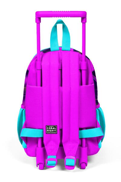 Minik Yuva Çekçekli Sırt Çantası Mor Pembe Anime Kedi Desenli İki Bölmeli 24053 - 4