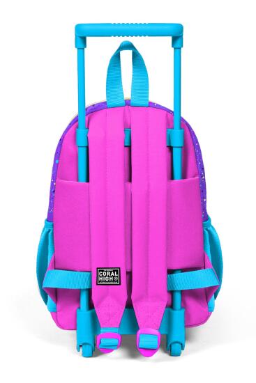 Minik Yuva Çekçekli Sırt Çantası Mor Pembe Anime Kız Desenli İki Bölmeli 24035 - 4