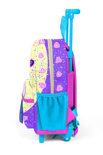 Minik Yuva Çekçekli Sırt Çantası Mor Pembe Anime Kız Desenli İki Bölmeli 24035 - 6