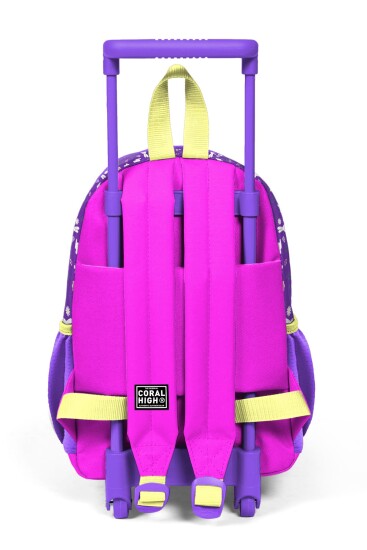 Minik Yuva Çekçekli Sırt Çantası Mor Pembe Bisikletli Kız Desenli İki Bölmeli 24069 - 4