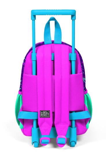 Minik Yuva Çekçekli Sırt Çantası Mor Pembe Kedi Desenli İki Bölmeli 24032 - 4