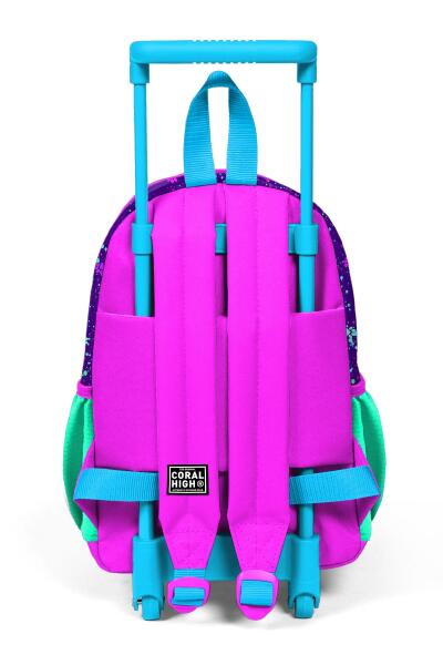 Minik Yuva Çekçekli Sırt Çantası Mor Pembe Kedi Desenli İki Bölmeli 24032 - 4