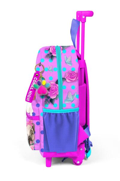 Minik Yuva Çekçekli Sırt Çantası Pembe Köpek Desenli İki Bölmeli 24050 - 7