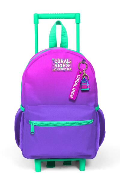 Minik Yuva Çekçekli Sırt Çantası Pembe Mor Renk Geçişli İki Bölmeli 24062 - 6