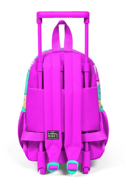 Minik Yuva Çekçekli Sırt Çantası Pembe Rengarenk Dondurma Desenli İki Bölmeli 24031 - 4