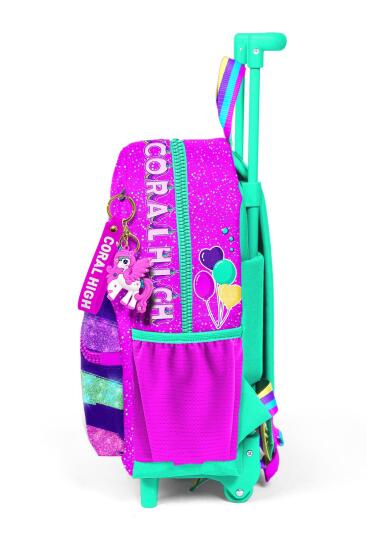 Minik Yuva Çekçekli Sırt Çantası Pembe Su Yeşili Unicorn Desenli İki Bölmeli 24058 - 7