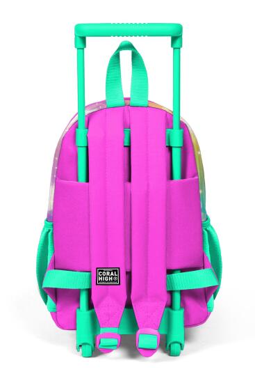 Minik Yuva Çekçekli Sırt Çantası Pembe Su Yeşili Unicornlu Kız İki Bölmeli 24033 - 4