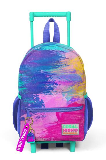 Minik Yuva Çekçekli Sırt Çantası Renkli Airbrush Desenli İki Bölmeli 24038 - 3