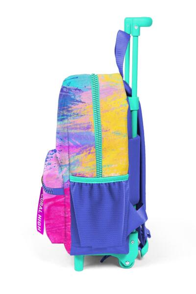 Minik Yuva Çekçekli Sırt Çantası Renkli Airbrush Desenli İki Bölmeli 24038 - 6