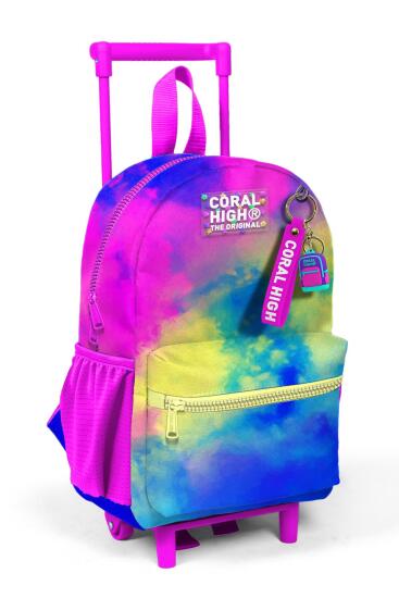 Minik Yuva Çekçekli Sırt Çantası Renkli Batik Desenli İki Bölmeli 24057 - Coral High KIDS