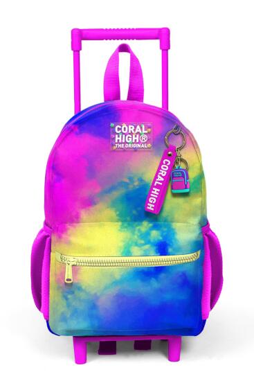 Minik Yuva Çekçekli Sırt Çantası Renkli Batik Desenli İki Bölmeli 24057 - 6