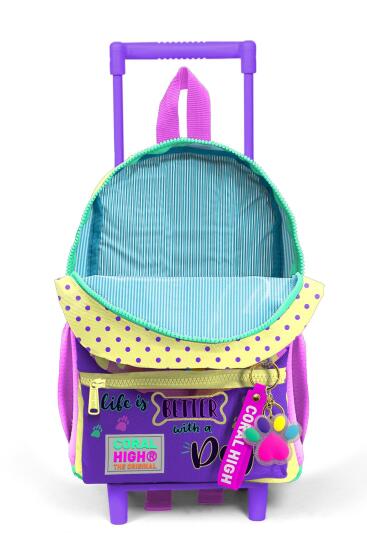 Minik Yuva Çekçekli Sırt Çantası Sarı Pembe Sevimli Köpek Desenli İki Bölmeli 24052 - 3