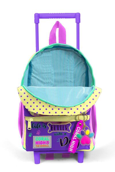 Minik Yuva Çekçekli Sırt Çantası Sarı Pembe Sevimli Köpek Desenli İki Bölmeli 24052 - 3