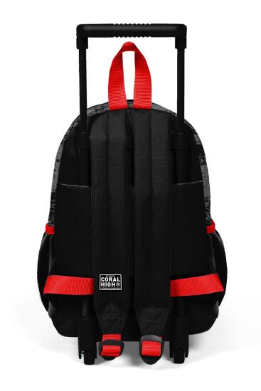 Minik Yuva Çekçekli Sırt Çantası Siyah Kırmızı Anime Araba Desenli İki Bölmeli 24047 - 4