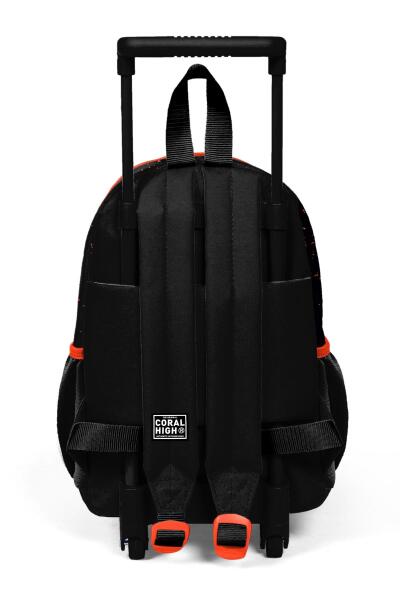 Minik Yuva Çekçekli Sırt Çantası Siyah Nefti Yarış Arabası Desenli İki Bölmeli 24065 - 4